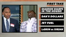 Stephen A. Smith reminds new co-host Shannon Sharpe that he's not Skip Bayless